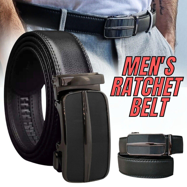 Microfiber Leather Mens Ratchet Belt Belts For Men Adjustable Size, Slide Buckle - Super Amazing Store