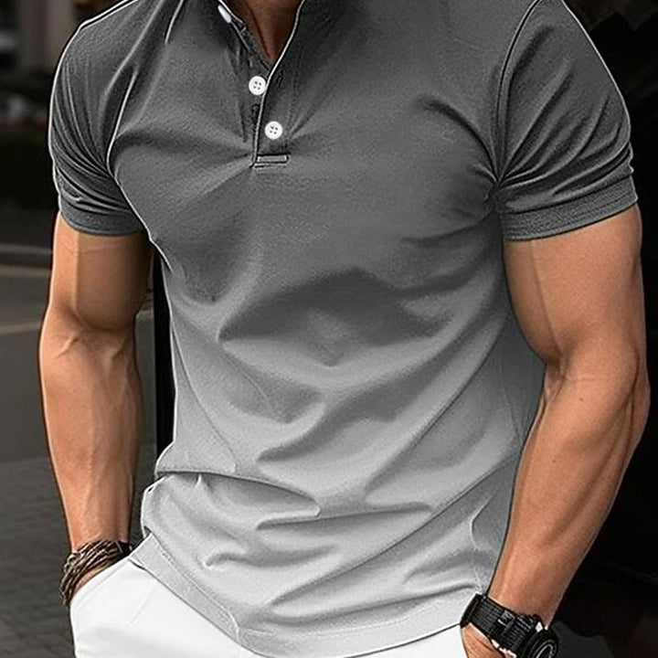 European And American Stand Collar Gradient Casual Golf Short Sleeve Q2