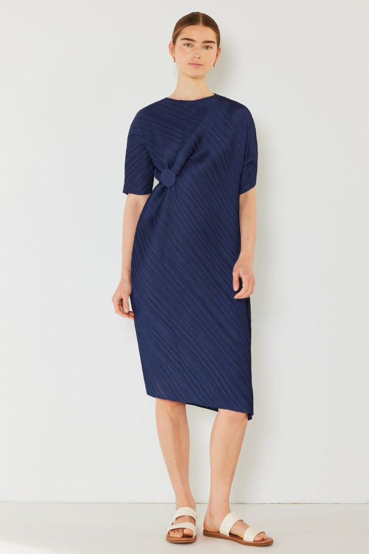 Marina West Swim Pleated Dolman Sleeve Dress Trendsi