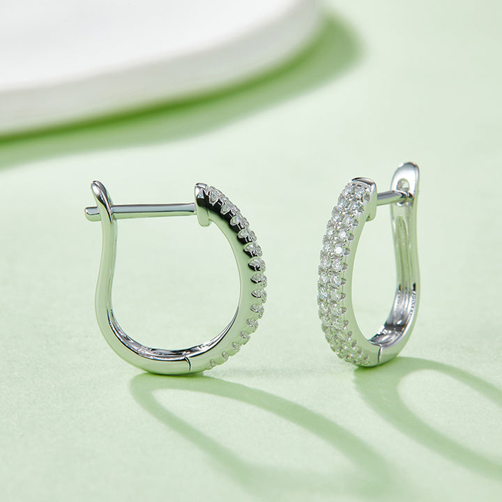 Moissanite 925 Sterling Silver Huggie Earrings Trendsi