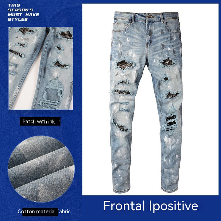 Stretch Retro Ripped Diamond Jeans Q2