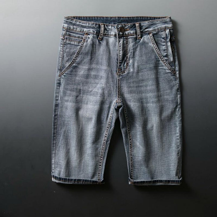 Summer Thin Light Blue High Stretch Denim Shorts Men - Super Amazing Store