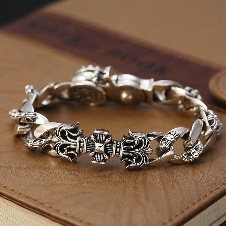 Sterling Silver Creative Flame Cross Bracelet - Super Amazing Store