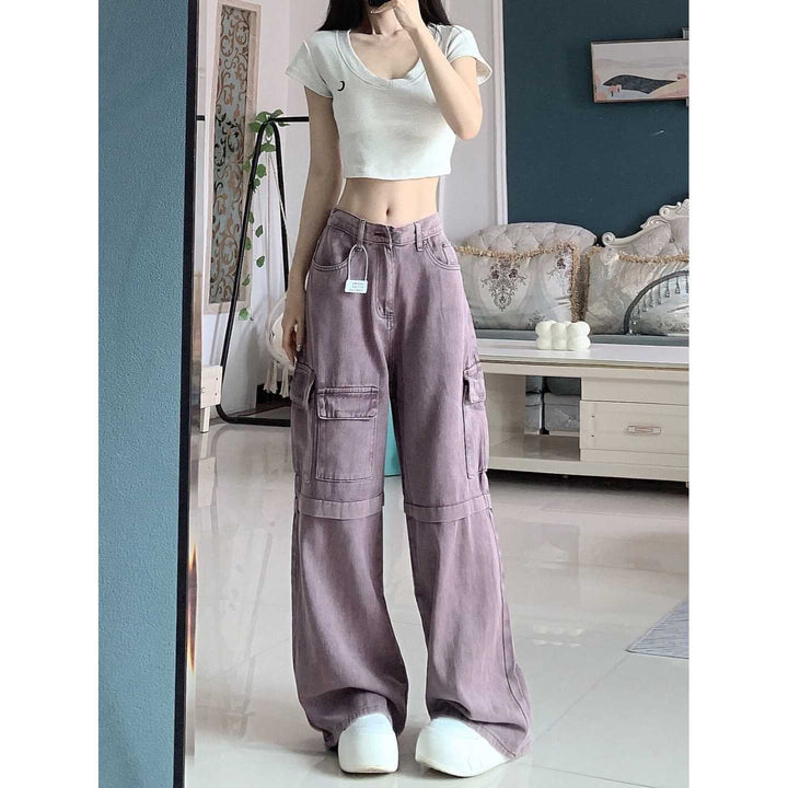 Retro Purple Cargo Jeans Women - Super Amazing Store