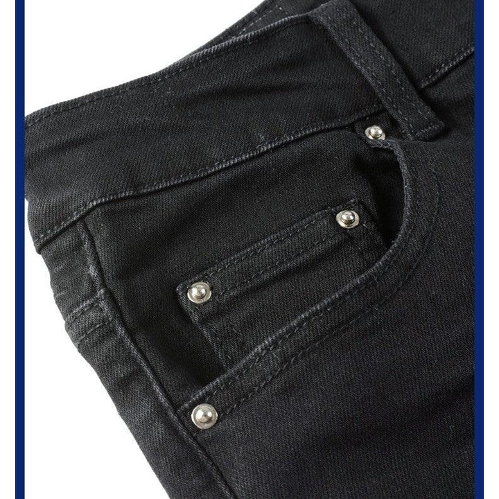 Black Patch Pleated Jeans For Men - Super Amazing Store