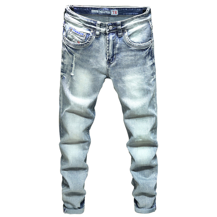 Light Blue Ripped Jeans For Men-Super Amazing Store