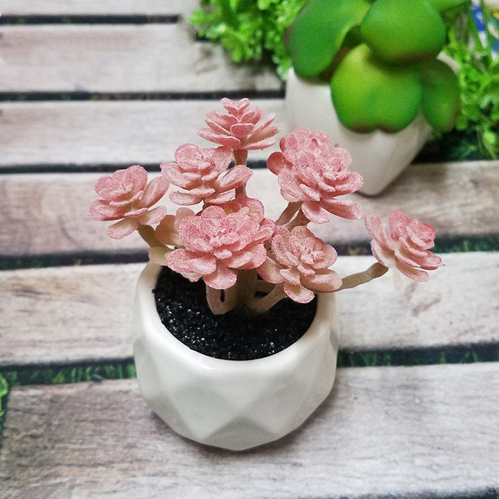 Artificial Succulent Bonsai Creative Ornaments for Home Table Garden Decoration Artificial Plants with Pot-Super Amazing Store