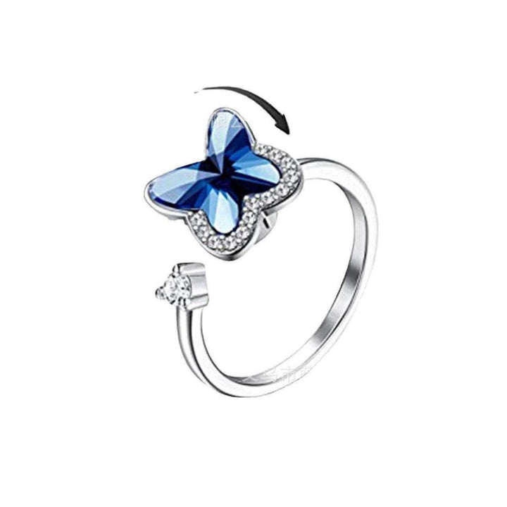 Decompression Rotating Butterfly Ring Adjustable Open Ring - Super Amazing Store