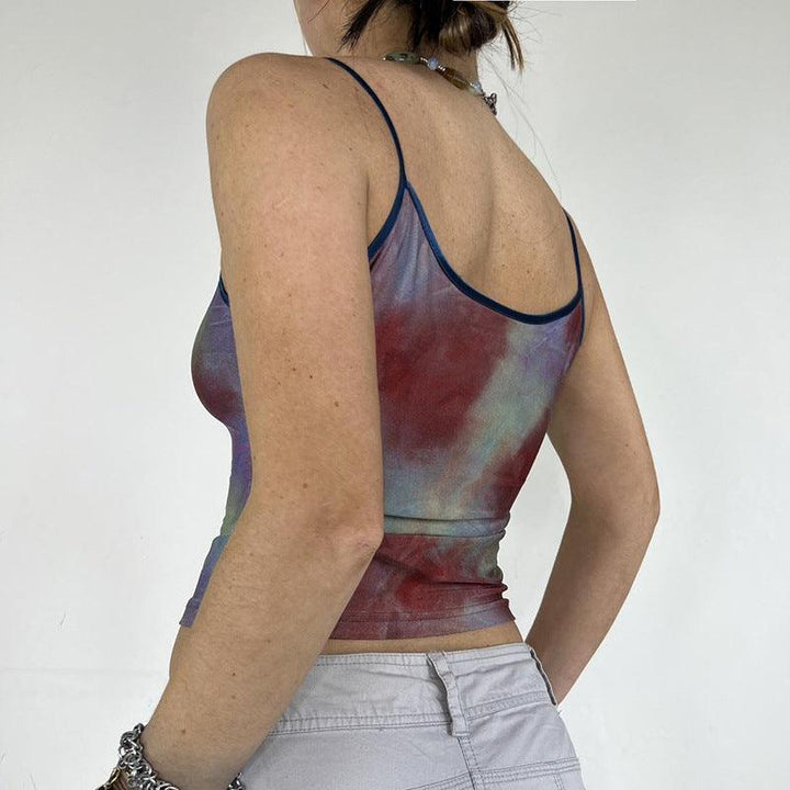 Design Sense Watercolor Smudged Color Contrast Color Self-cultivation Bottoming Vest Summer Hot Girl Sexy Inner Retro Vest - Super Amazing Store