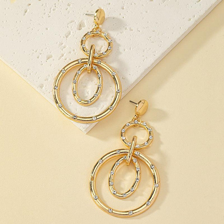 Diamond Round Ring Earrings Women's European And American Style - Super Amazing Store