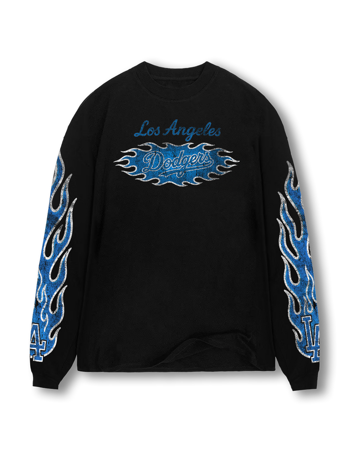 Black - Blue Flame Long Sleeve ABLISS