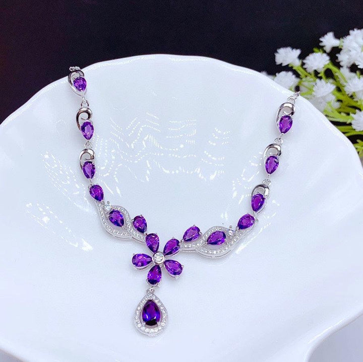 Natural Brazilian Amethyst Necklace Women - Super Amazing Store