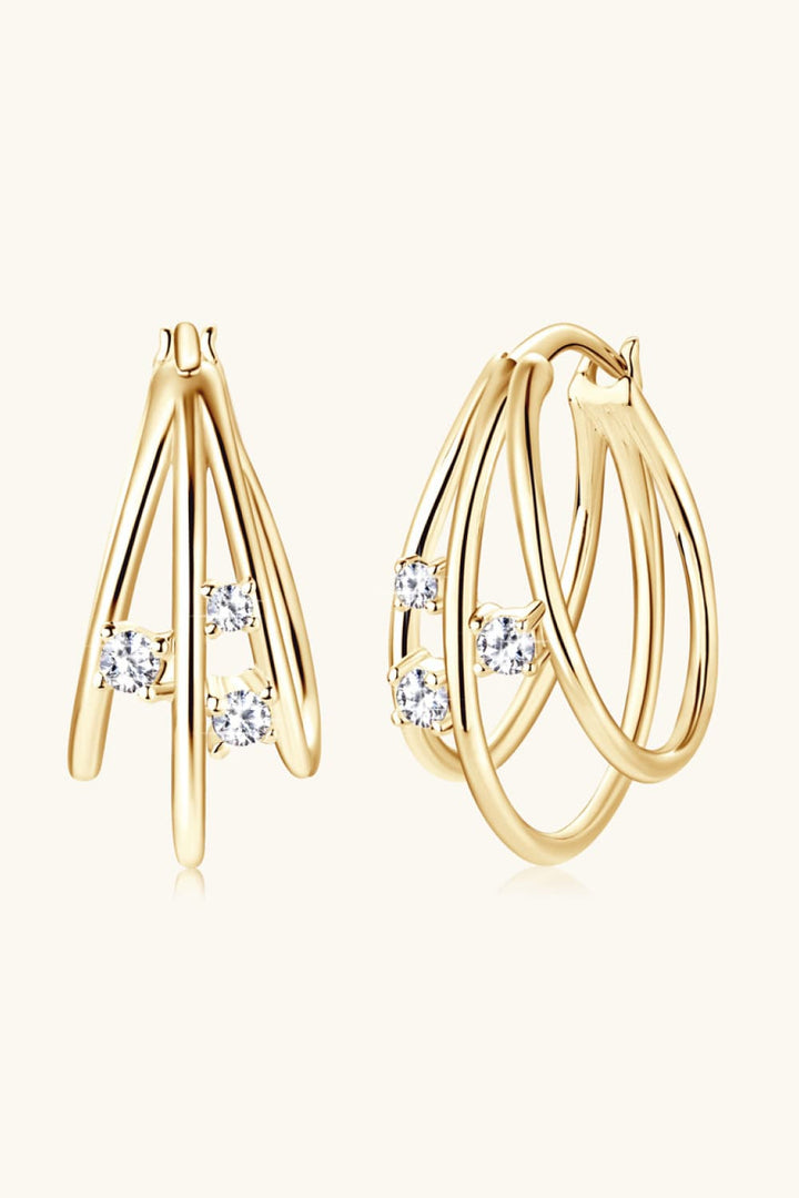 Moissanite 925 Sterling Silver Layered Earrings Trendsi