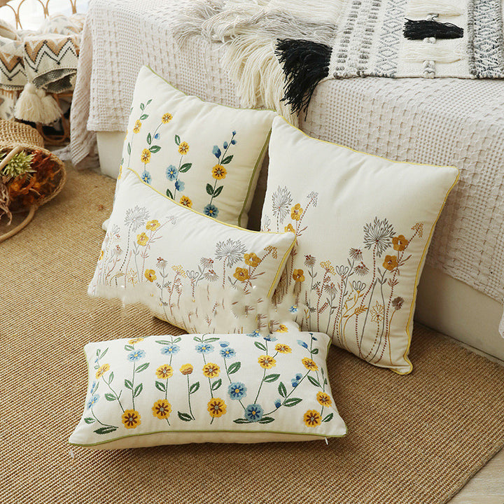 Home Embroidery Plants And Flowers Pillow - Super Amazing Store