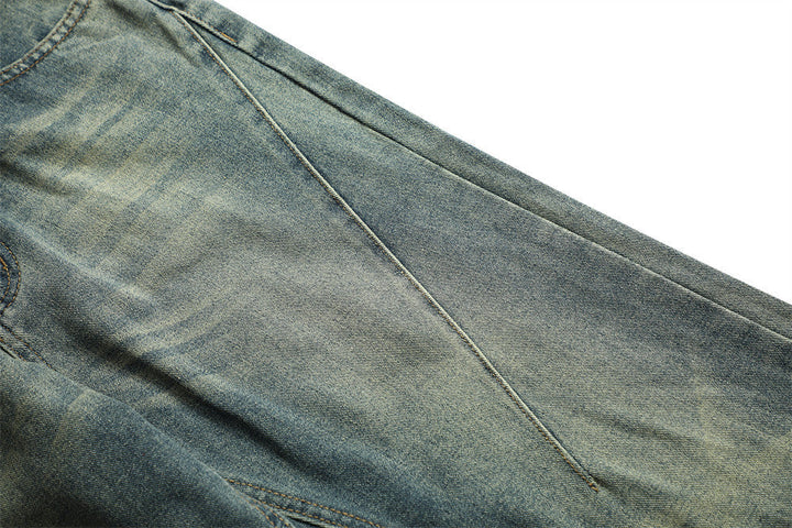 Men's Washed And Worn Denim Bell-bottom Jeans Super Amazing Store