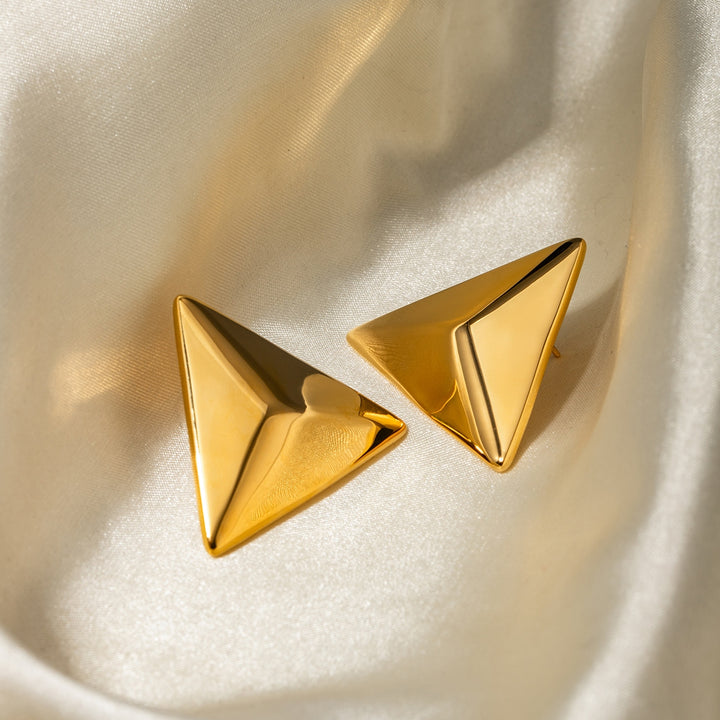 Stainless Steel 3D Triangle Earrings Trendsi