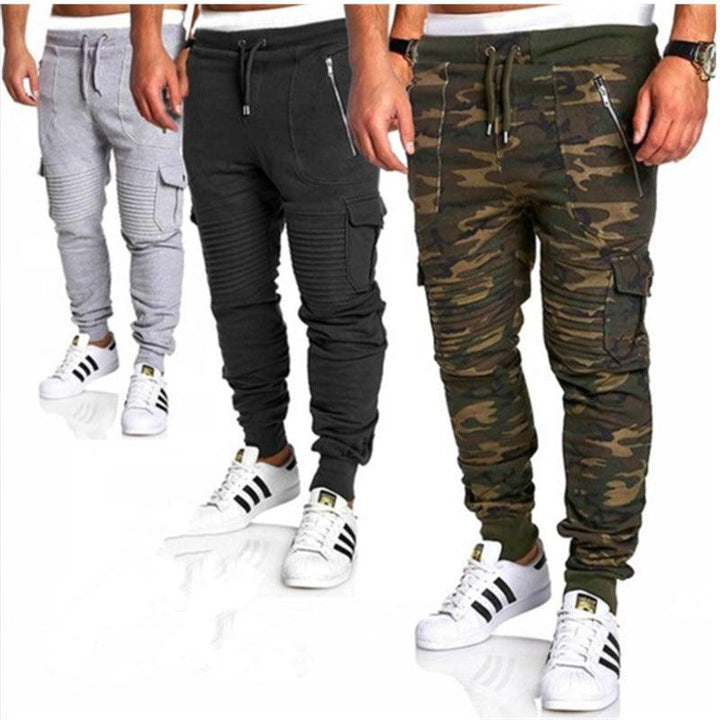 Sports Pants Striped Pleated Casual Men - Super Amazing Store