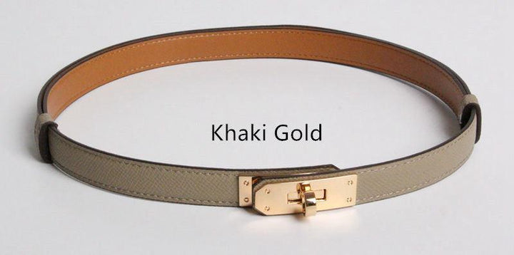 High Quality Women Real Leather 1.8cm Width Belts Golden - Super Amazing Store