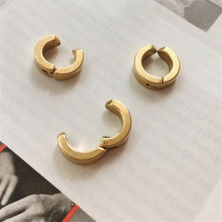 Women's Retro Titanium Steel Circle Non-pierced Earrings - Super Amazing Store