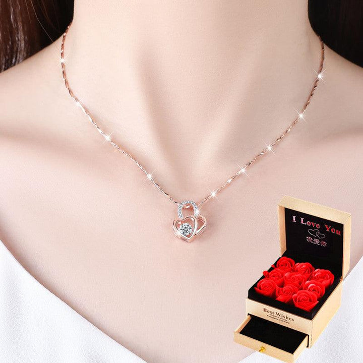Beating Heart Sterling Silver Clavicle Chain Stylish Sweet - Super Amazing Store