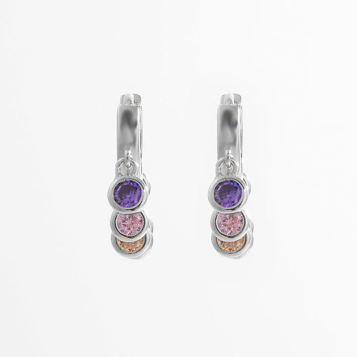 Zircon 925 Sterling Silver Huggie Earrings Trendsi