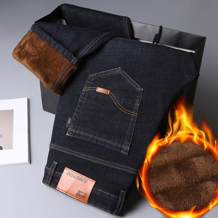 Men's Stretch Loose Plush Warm Jeans - Super Amazing Store