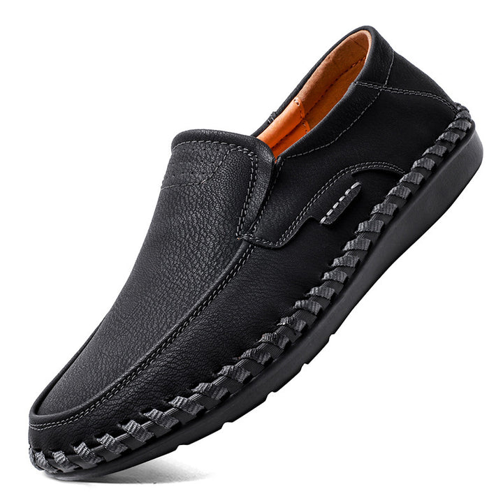 Men Microfiber Leather Hand Stitching Non-Slip Casual Shoes Q2