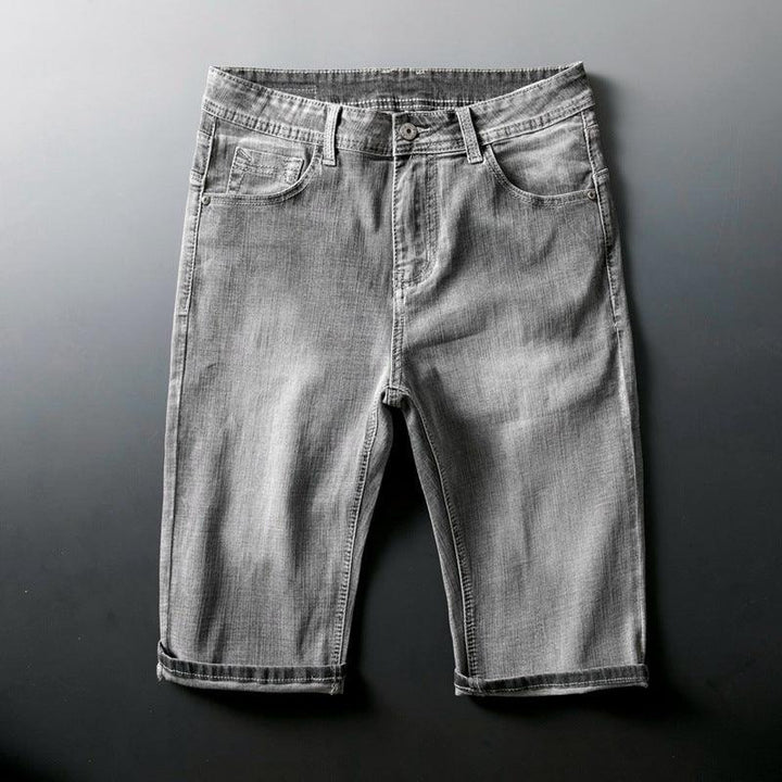 Summer Thin Light Blue High Stretch Denim Shorts Men - Super Amazing Store