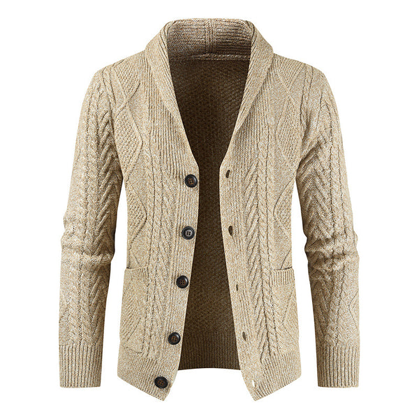 Men's Fashion Knitted Cardigan V Neck Loose Thick Sweater Jacket - Super Amazing Store