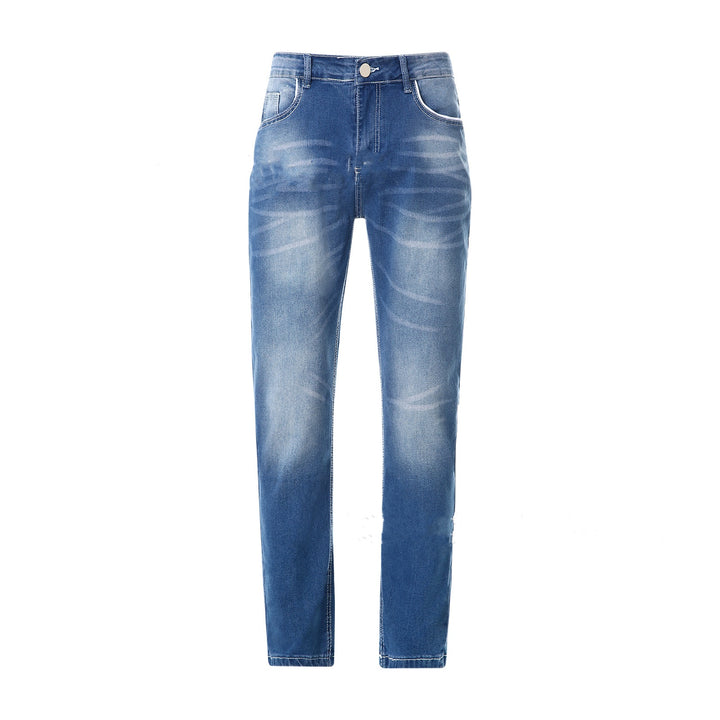 Blue Slim-fitting Simple Small Straight-leg Jeans Q2