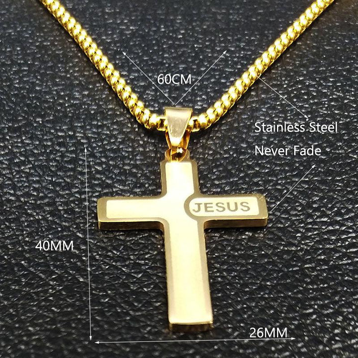 Popular Titanium Steel Cross Pendant Snake Bones Chain Necklace - Super Amazing Store