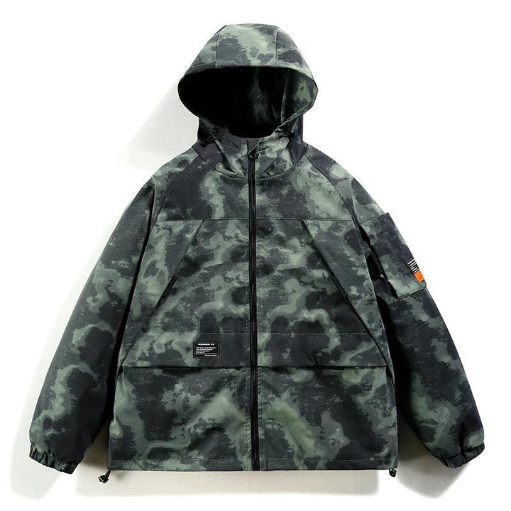 Large Size Hooded Youth Gray Multi-pocket Tooling Jacket Men - Super Amazing Store