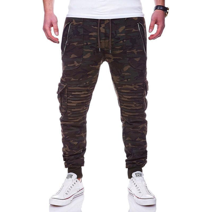 Sports Pants Striped Pleated Casual Men - Super Amazing Store