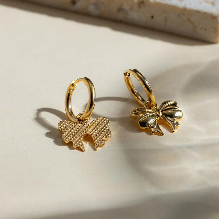 18K Gold-Plated Bow Earrings Trendsi