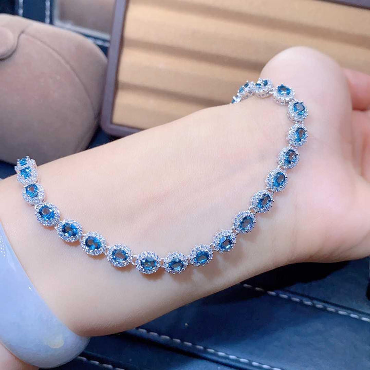 Natural Blue Topaz Bracelet Crystal Inlaid With Precision - Super Amazing Store