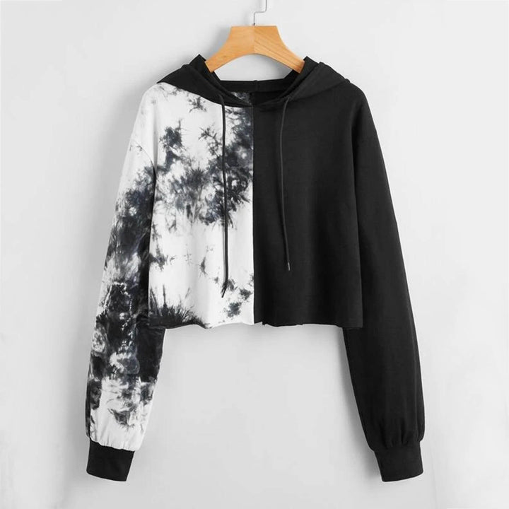 Crop Top Tie Dye Print Women's Sweatshirt - Super Amazing Store