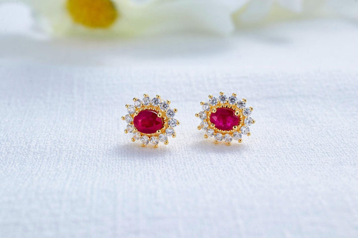 Silver Light Luxury Silver Plated Ruby Earrings - Super Amazing Store