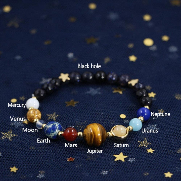 The Ruler Of The Universe And Galaxy 8 Planets Blue Sandstone Bracelet - Super Amazing Store