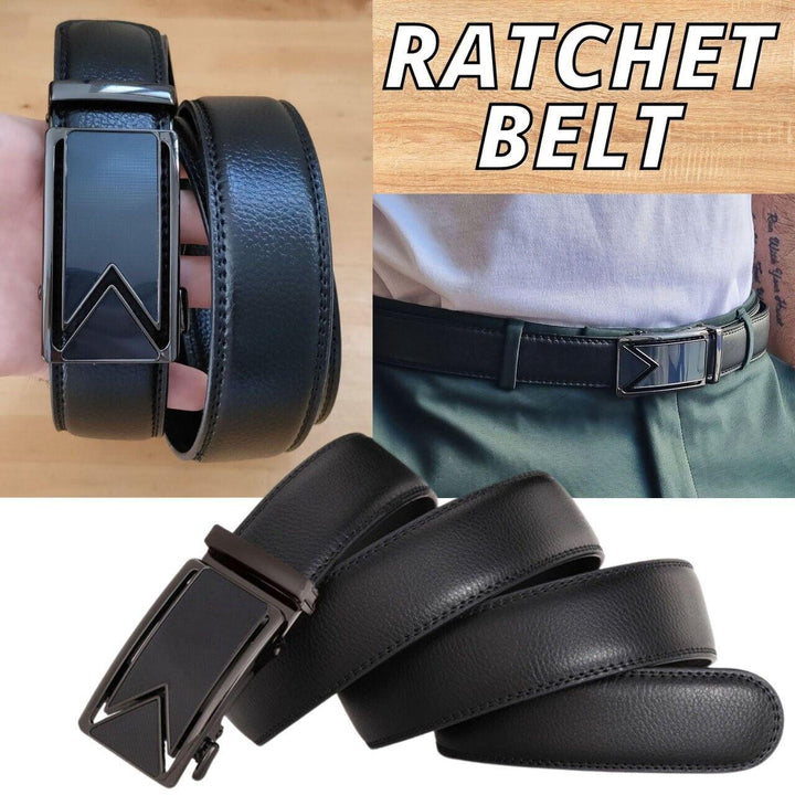 Microfiber Leather Mens Ratchet Belt Belts For Men Adjustable Automatic Buckle - Super Amazing Store