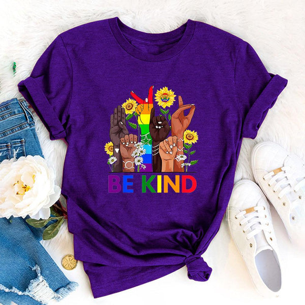 Ebay Independent Station Foreign Trade New Women's T-shirt BE KIND Casual Printing Spot Short-sleeved T-shirt Wholesale Delivery - Super Amazing Store