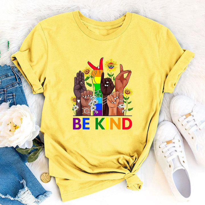 Ebay Independent Station Foreign Trade New Women's T-shirt BE KIND Casual Printing Spot Short-sleeved T-shirt Wholesale Delivery - Super Amazing Store