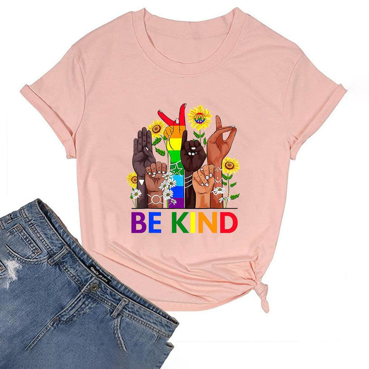Ebay Independent Station Foreign Trade New Women's T-shirt BE KIND Casual Printing Spot Short-sleeved T-shirt Wholesale Delivery - Super Amazing Store