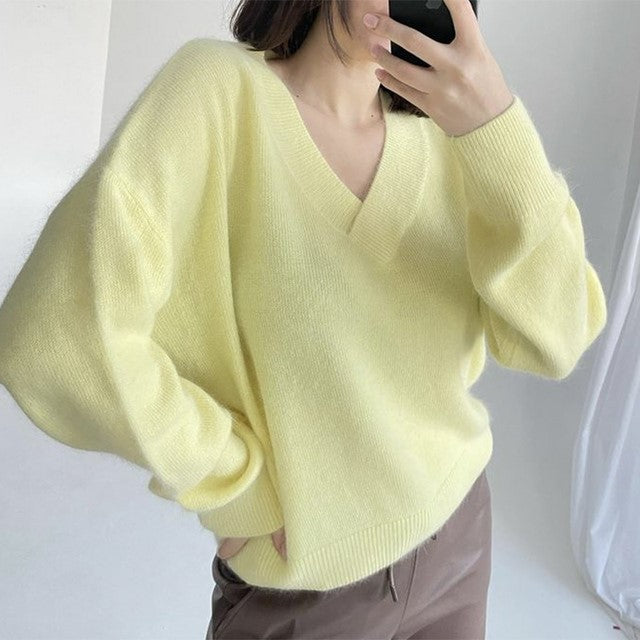 Soft Cashmere Sweater Women Casual LoosePullovers Tops - Super Amazing Store