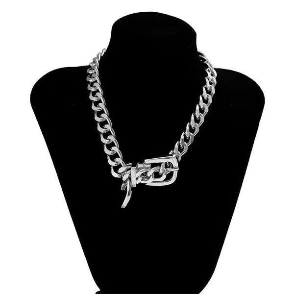 Belt Buckle Necklace Retro Exaggerated - Super Amazing Store