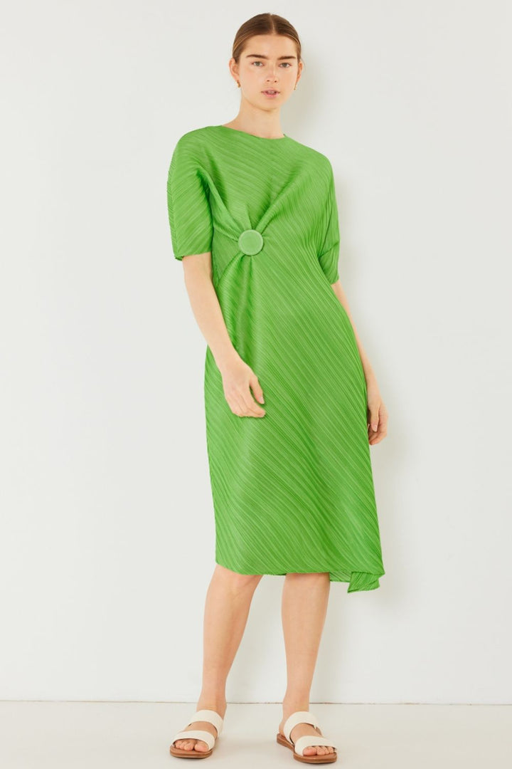 Marina West Swim Pleated Dolman Sleeve Dress Trendsi