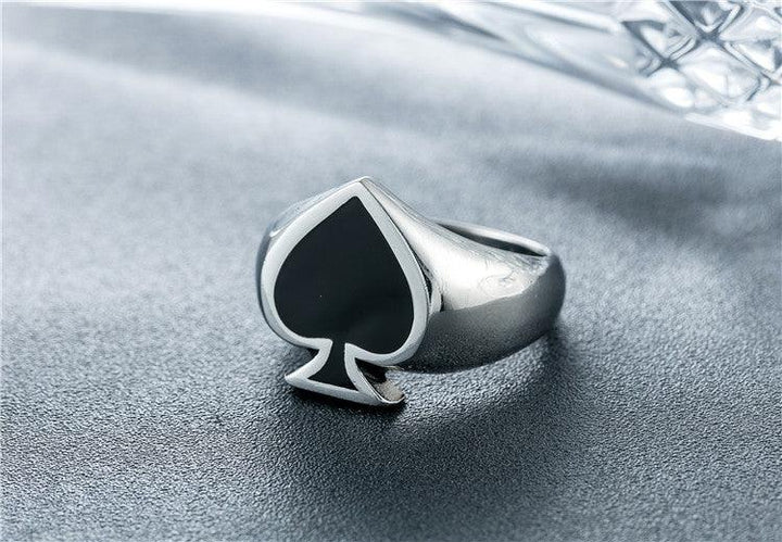 Magician Playing Cards Spade Men's Titanium Steel Ring - Super Amazing Store