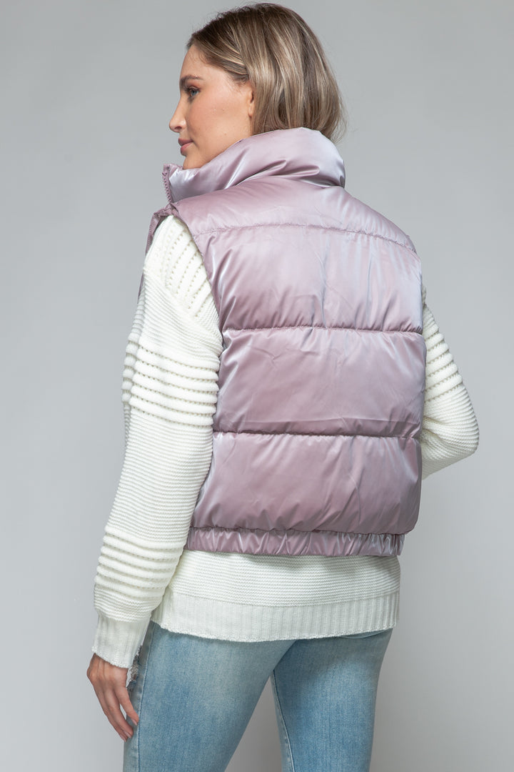 Snobbish Fine Fur Lining Quilted Vest Trendsi