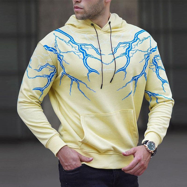 Hooded Fashion Printed Sweater Long-sleeved Casual Jacket Men - Super Amazing Store