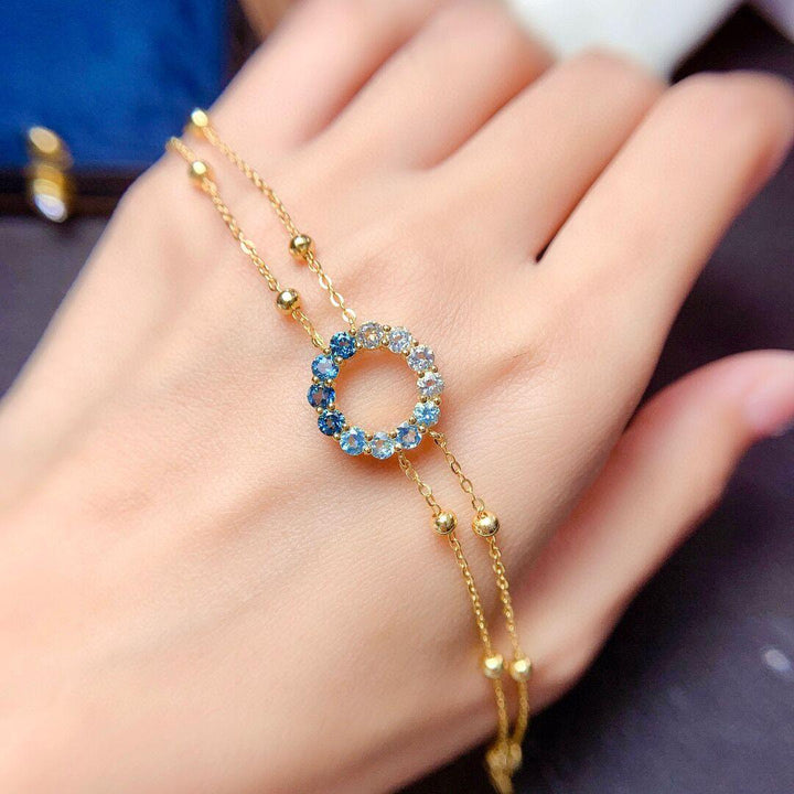 Natural Topaz Bracelet Gradient Blue - Super Amazing Store