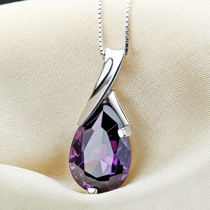 Sweet Purple Crystal Women's Necklace Angel Tears - Super Amazing Store